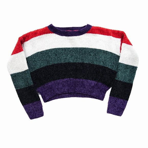 Ribbed Cropped Colorful Sweater - Picture 2 of 15